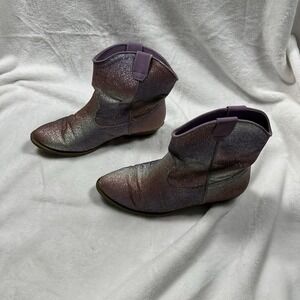Tucker + Tate Boots. Girl's 3. Purple Pink Sparkle. Western. Bootie.
